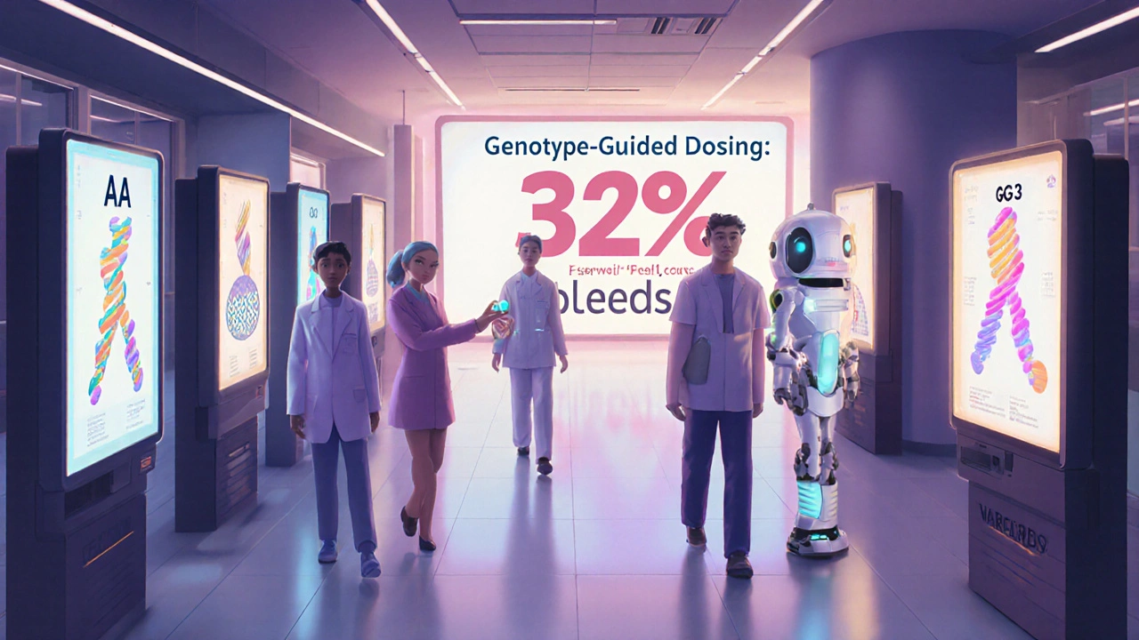 Patients receiving personalized warfarin doses at high-tech kiosk based on their gene profiles