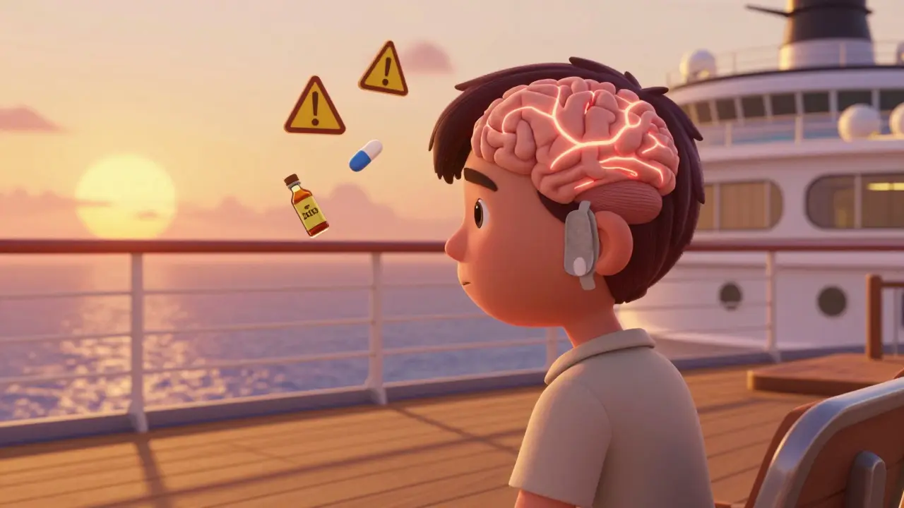 Motion Sickness Medications: Scopolamine and Sedative Interactions