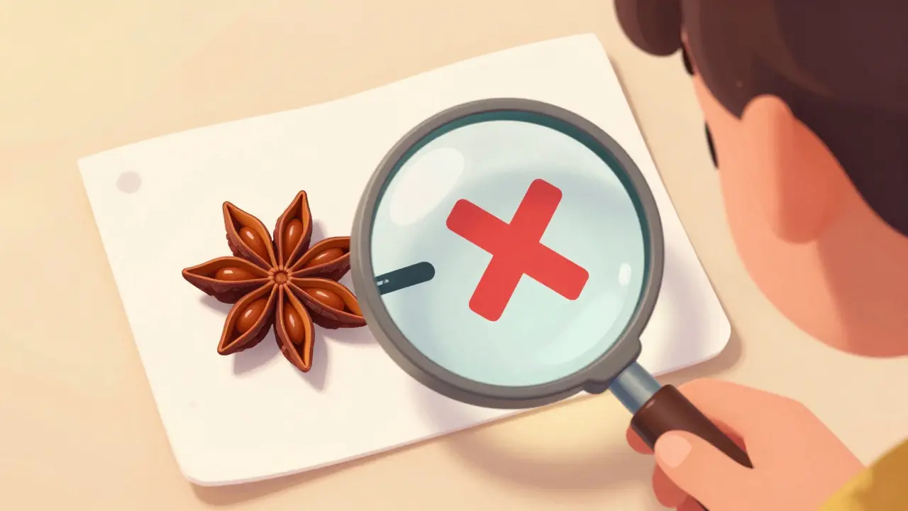 Person checking candy label for safe anise alternative instead of licorice root