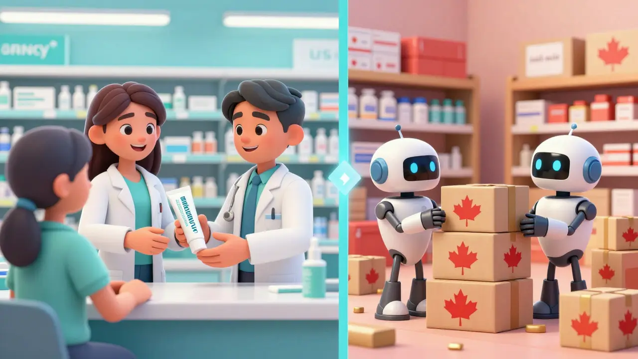 Comparison of US retail and Canadian online pharmacy options