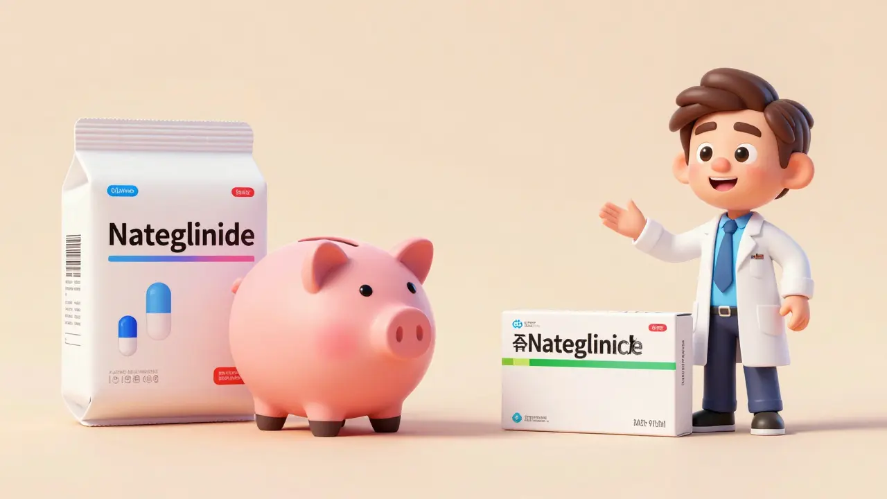 Illustration comparing generic vs brand name medication costs