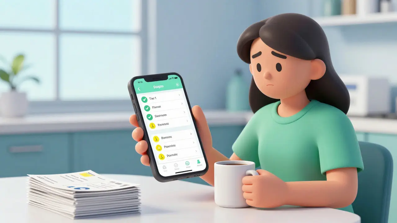 Patient using app to find cheaper generic alternatives and save money.