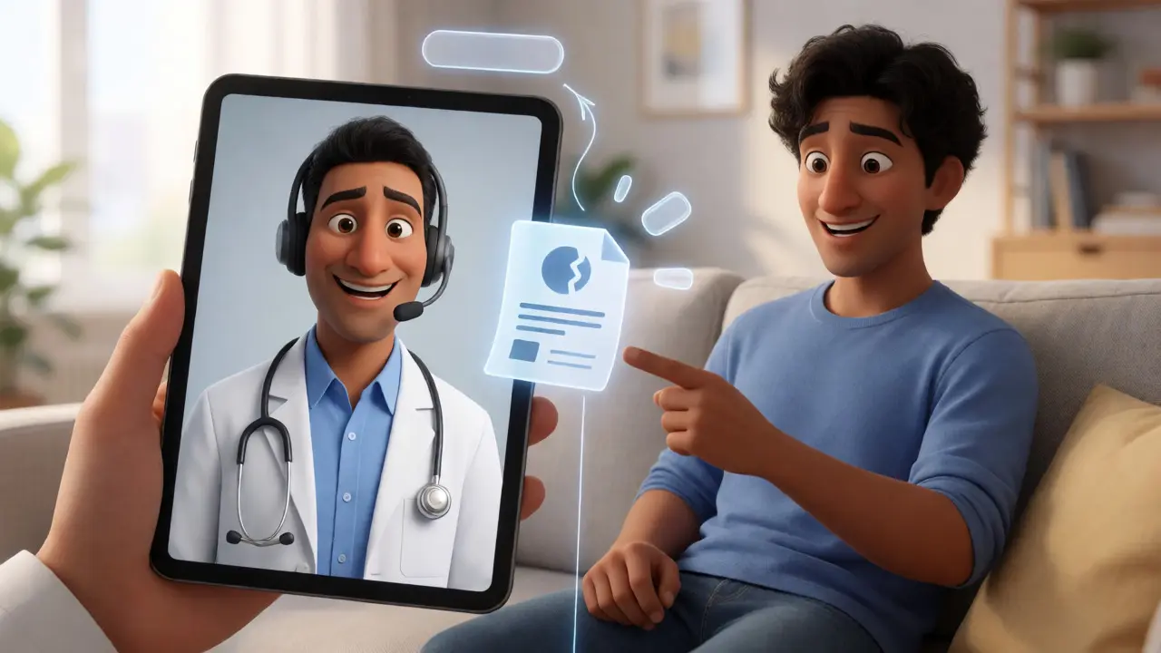 Video call with doctor via tablet